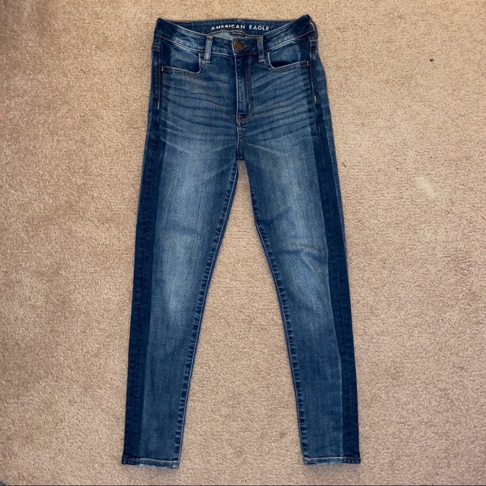 AE Super Hi-Rise Jegging Two Tone Jeans (SHORT)